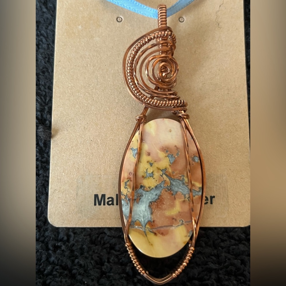 Copper Wrapped Maligano Jasper Pendant